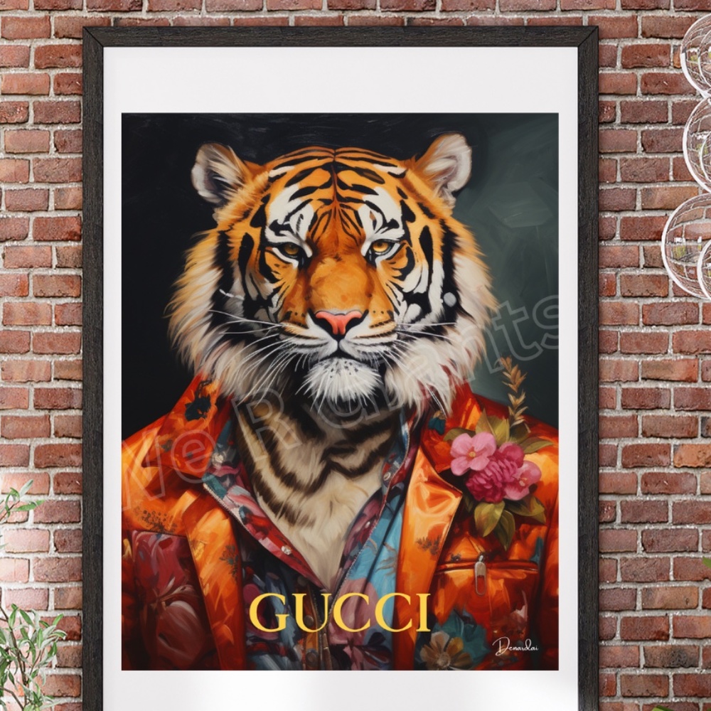 GUCCI ART GQ TIGER PRINT 11x14  GREAT GIFT FOR GUCCI FANS